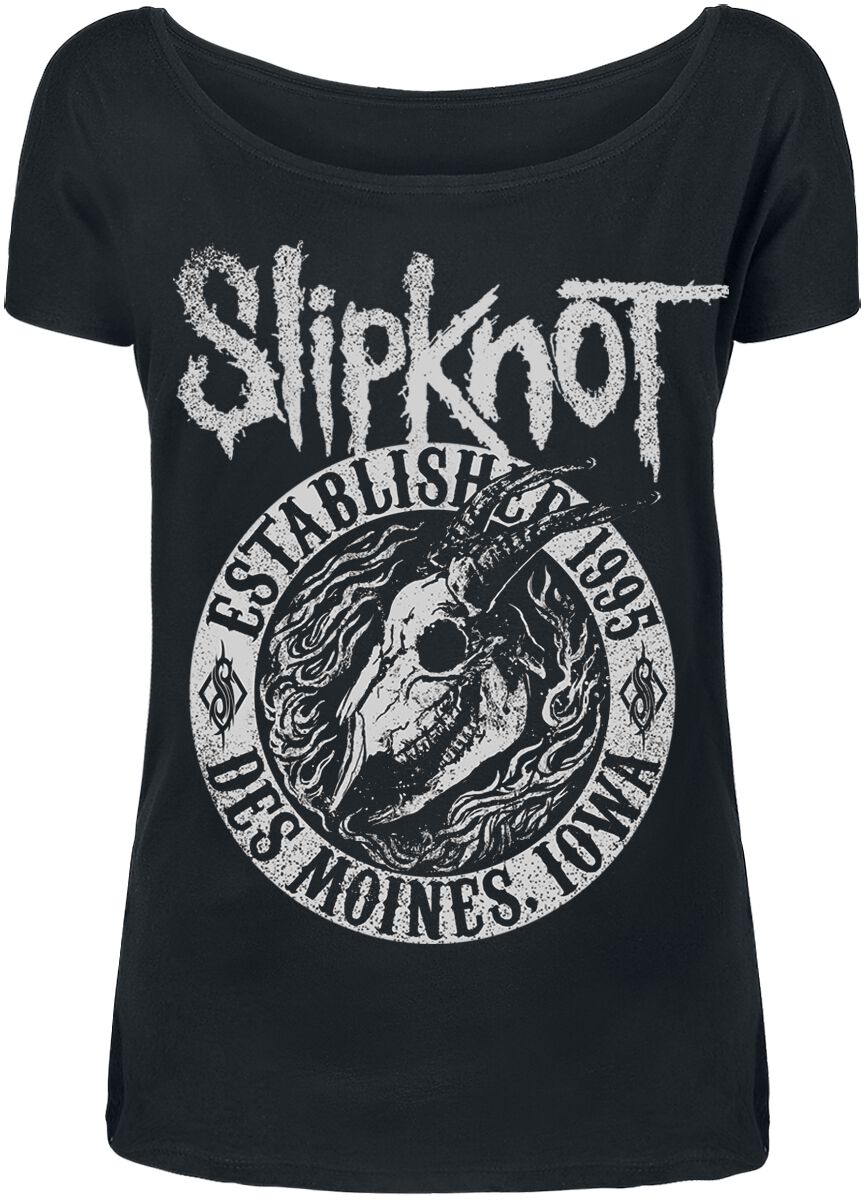 Slipknot T-Shirt Flaming Goat S to XXL for Women black