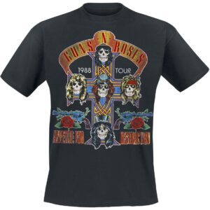 Guns N' Roses T-Shirt Tour 1988 M to 5XL for Men black