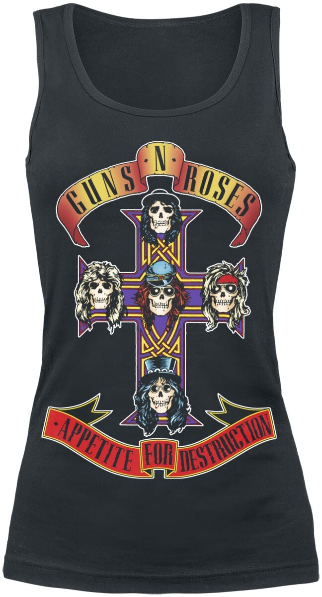 Guns N' Roses Top Appetite For Destruction M to XXL for Women black