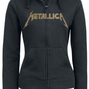 Metallica Hoodie Jacket Hetfield Iron Cross Guitar M to XXL for Women black