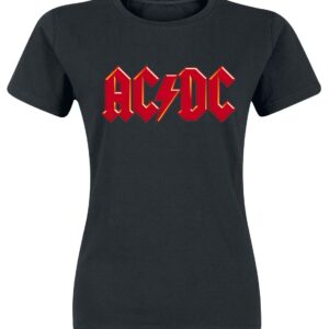 AC/DC T-Shirt Red Logo S to XXL for Women black