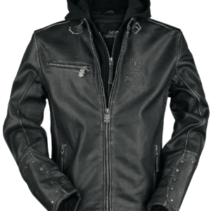 Amon Amarth Leather Jacket Thorhammer S to 3XL for Men black