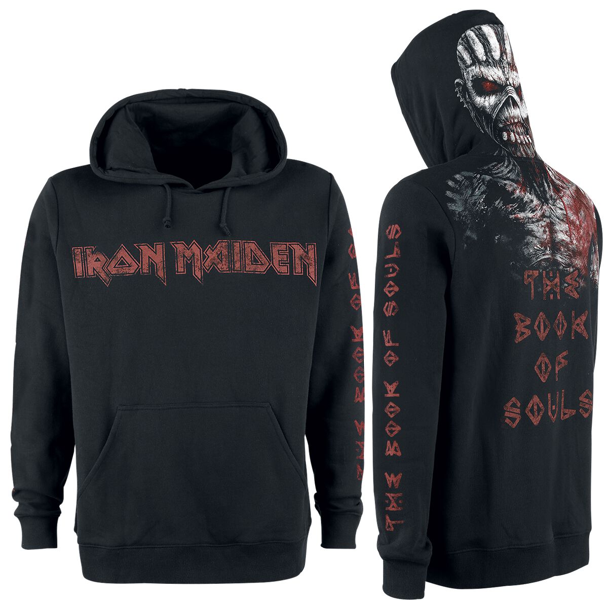 Iron Maiden Hoodie The Book Of Souls Eddie M to 3XL for Men black