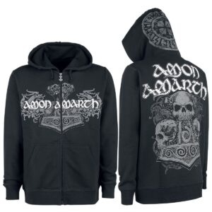 Amon Amarth Hoodie Jacket Thorhammer S to 3XL for Men black