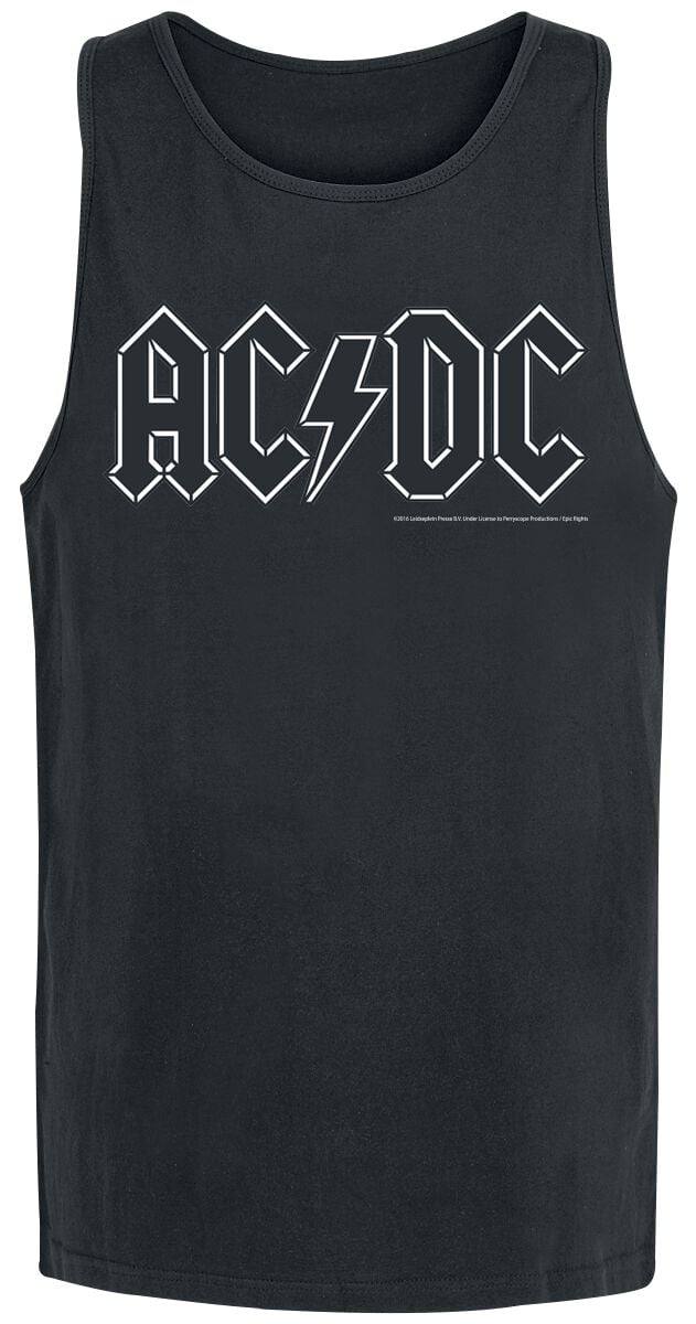 AC/DC Tanktop Black Logo S to L for Men black