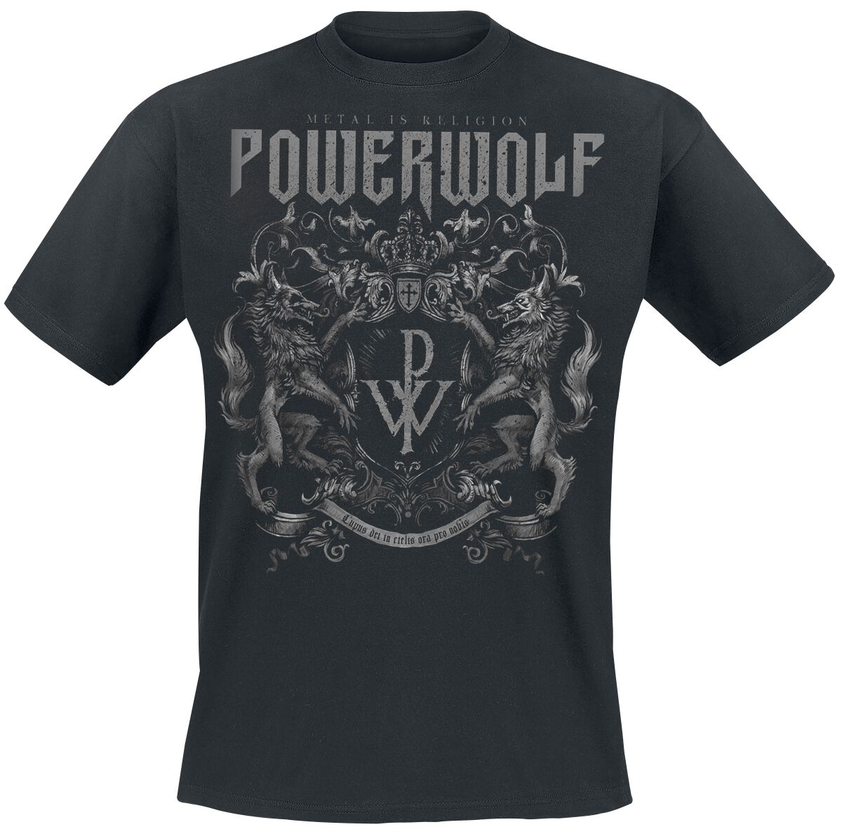 Powerwolf T-Shirt Crest Metal Is Religion S to 3XL for Men black