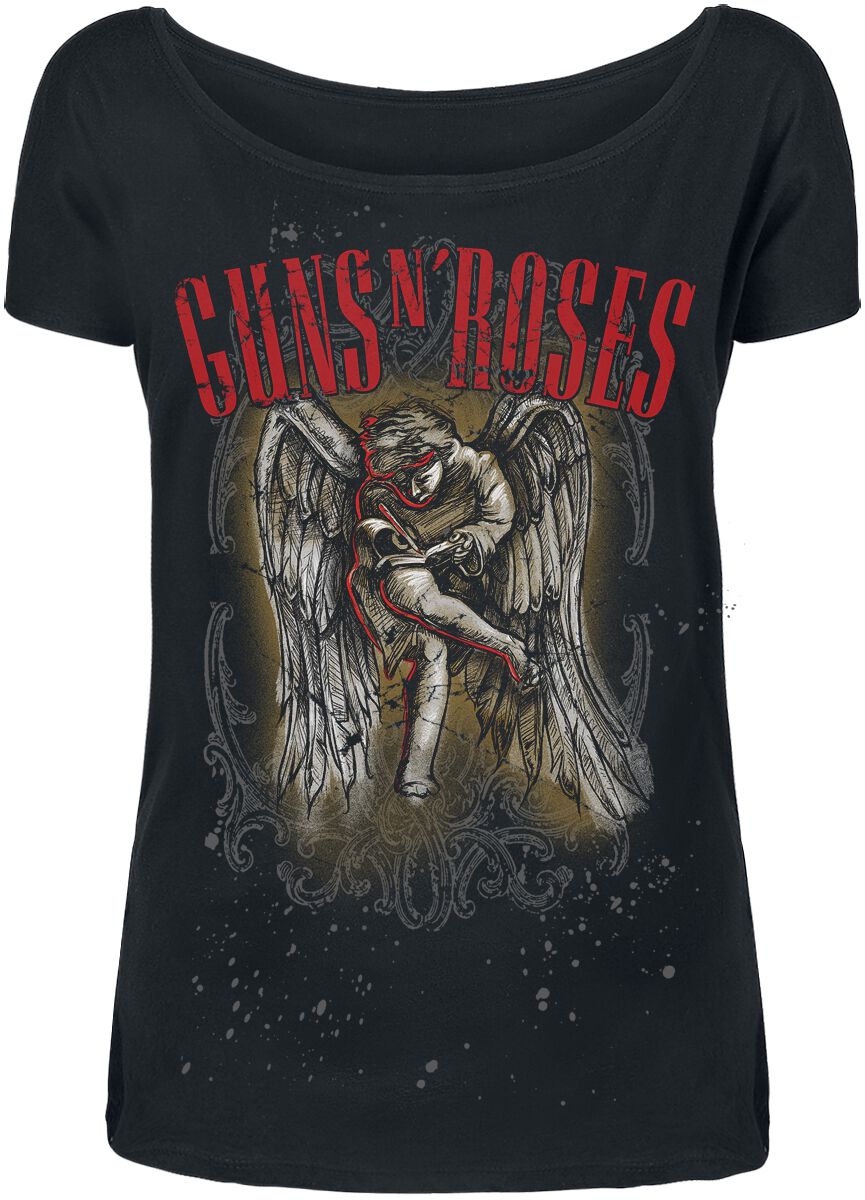 Guns N' Roses T-Shirt Sketched Cherub S to XXL for Women black