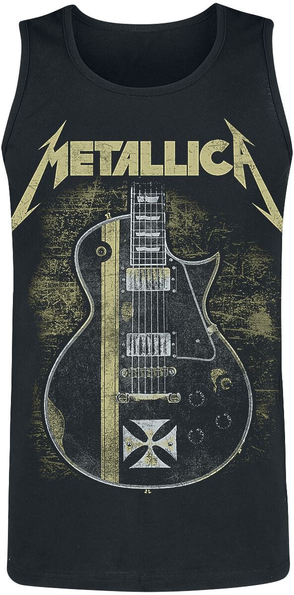 Metallica Tanktop Hetfield Iron Cross Guitar S to XXL for Men black