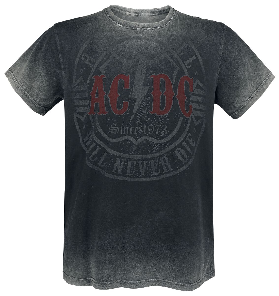 AC/DC T-Shirt Rock & Roll Will Never Die M to 4XL for Men dark grey