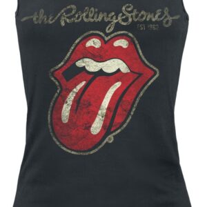 The Rolling Stones Top Plastered Tongue S to XXL for Women black