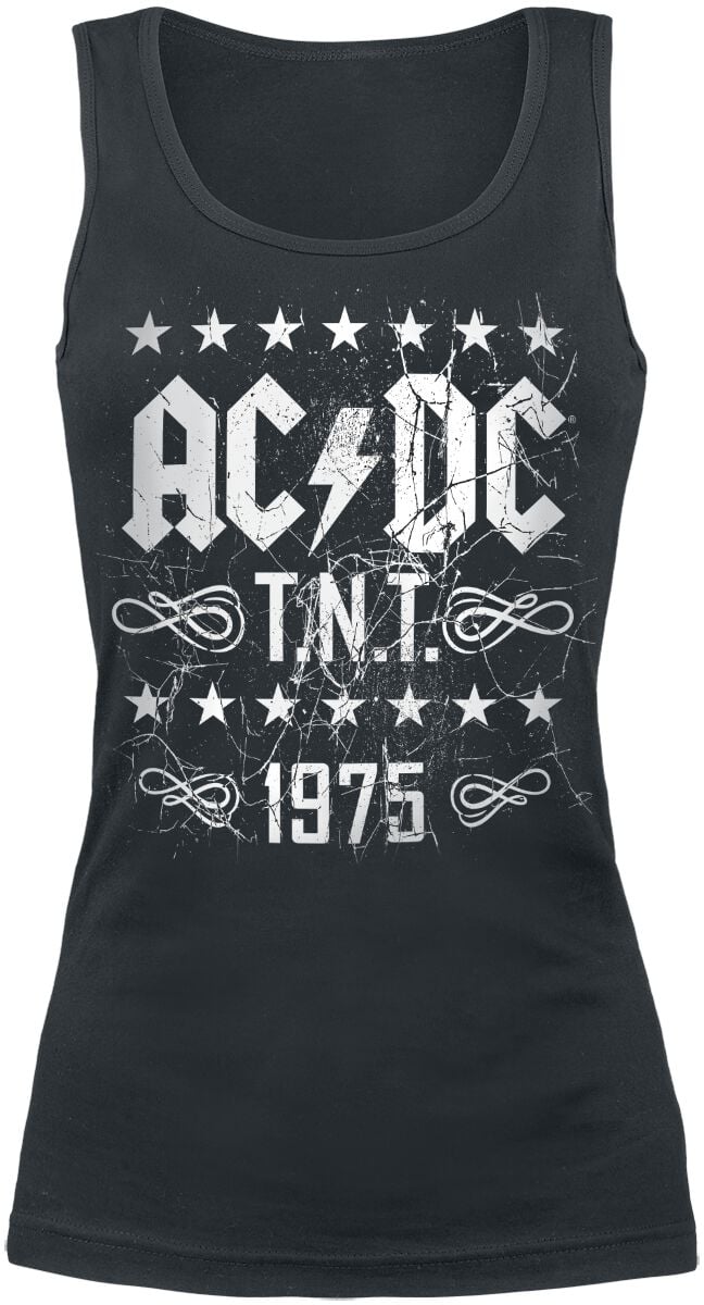 AC/DC Top T.N.T. 1975 S to XXL for Women black