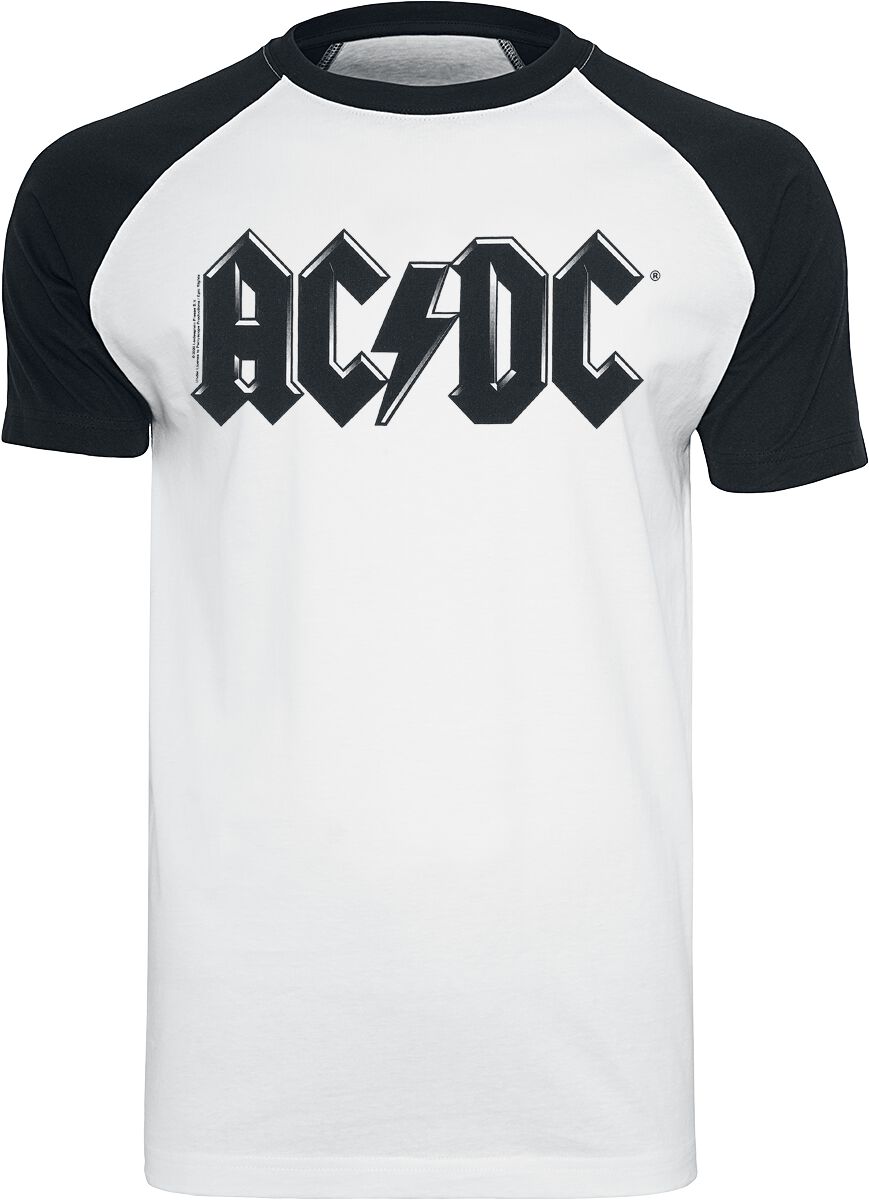 AC/DC T-Shirt Black Logo S to 3XL for Men white-black