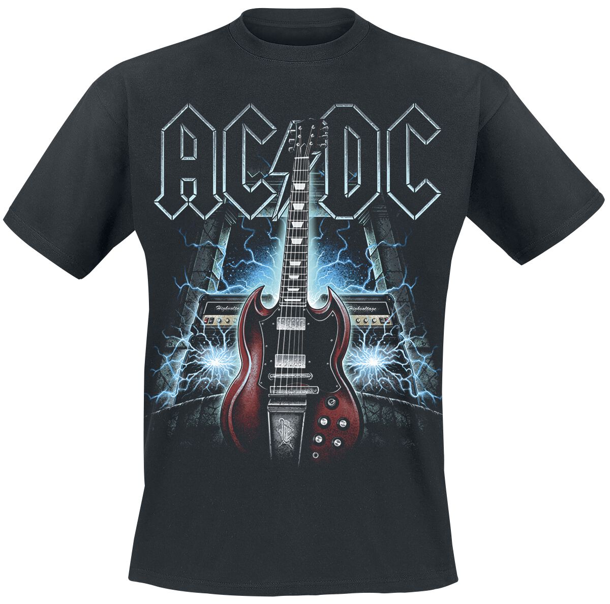AC/DC T-Shirt High Voltage Guitar S to 5XL black