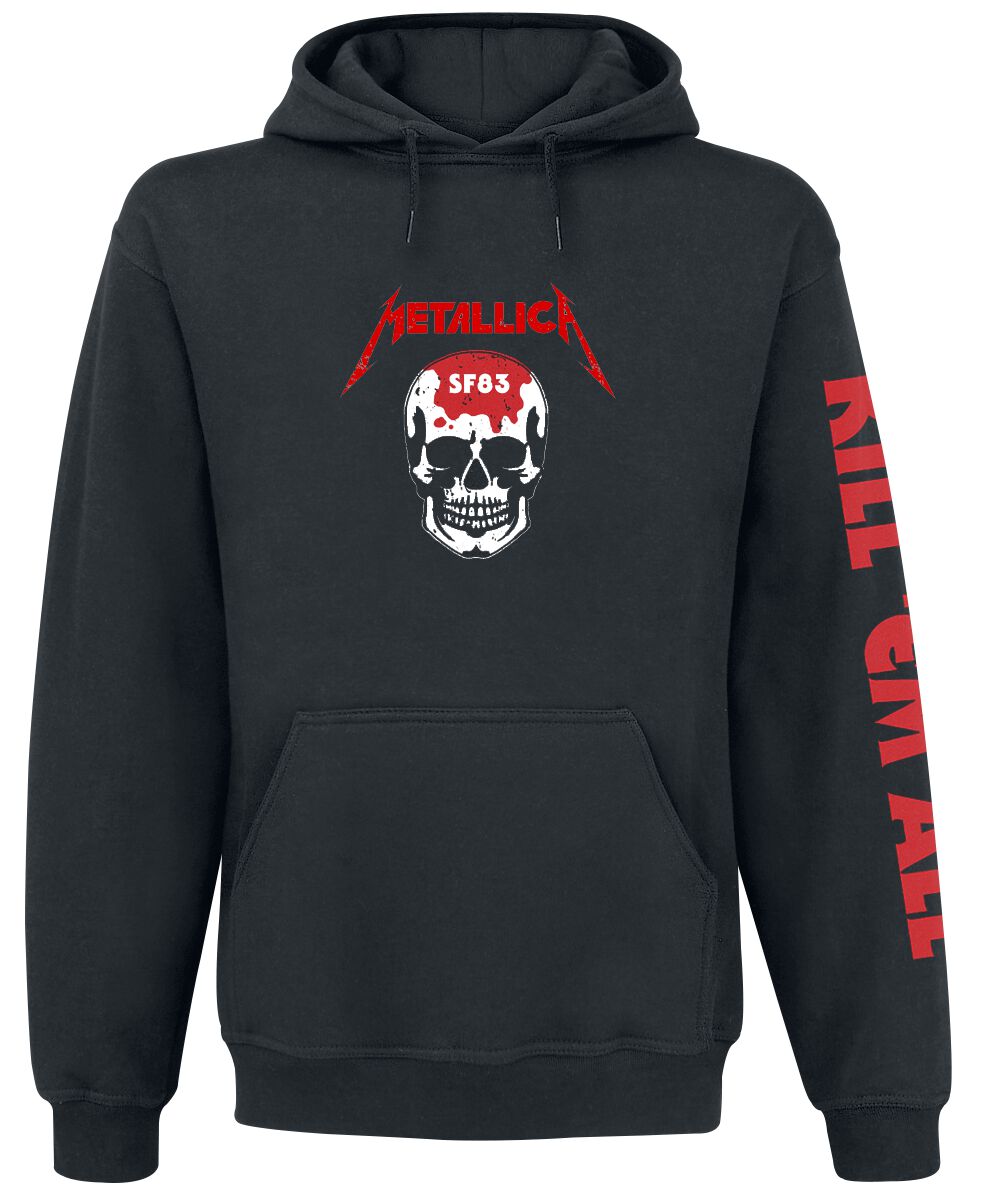 Metallica Hoodie Kill 'Em All Skull S to 3XL for Men black