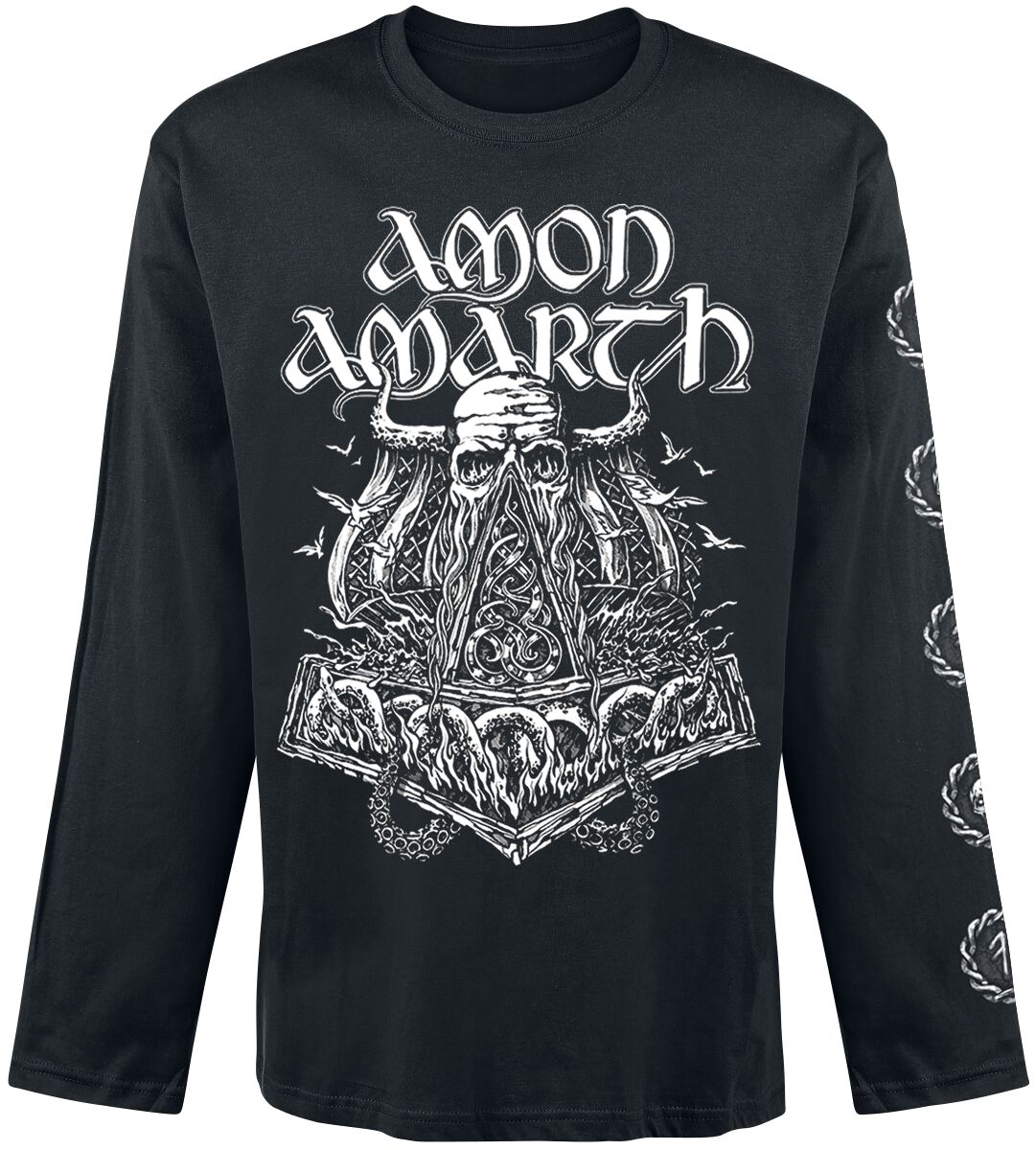 Amon Amarth Long-sleeve Shirt Skullship S to XXL for Men black