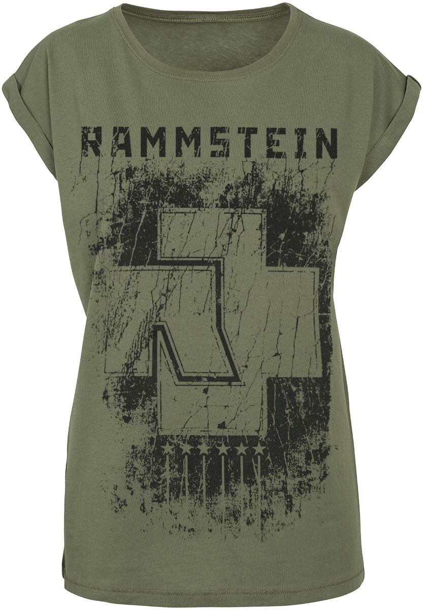 Rammstein T-Shirt 6 Herzen S to XXL for Women olive
