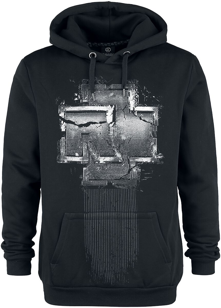 Rammstein Hoodie Broken Logo S to XXL for Men black
