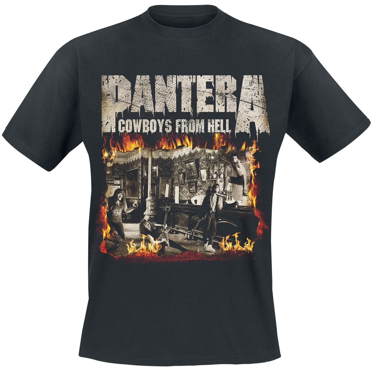 Pantera T-Shirt Cowboys From Hell Fire Frame S to XXL for Men black