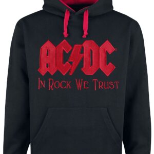 AC/DC Hoodie In Rock We Trust S to 4XL for Men black-red