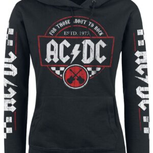 AC/DC Hoodie Rock Race S to XXL for Women black