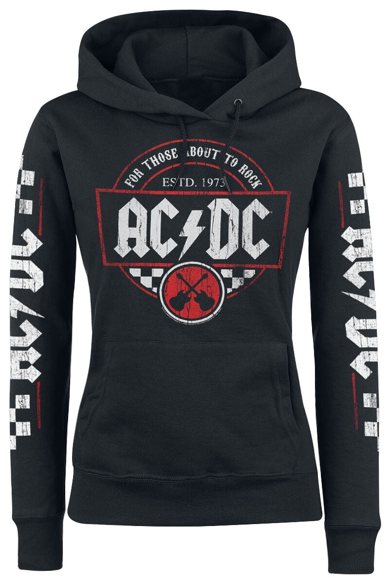AC/DC Hoodie Rock Race S to XXL for Women black