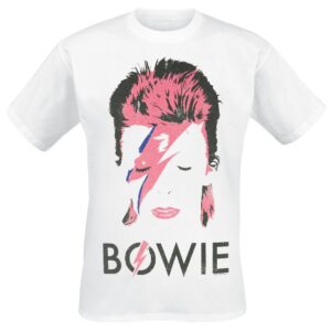 David Bowie T-Shirt Aladdin Sane Distressed S to XXL for Men white