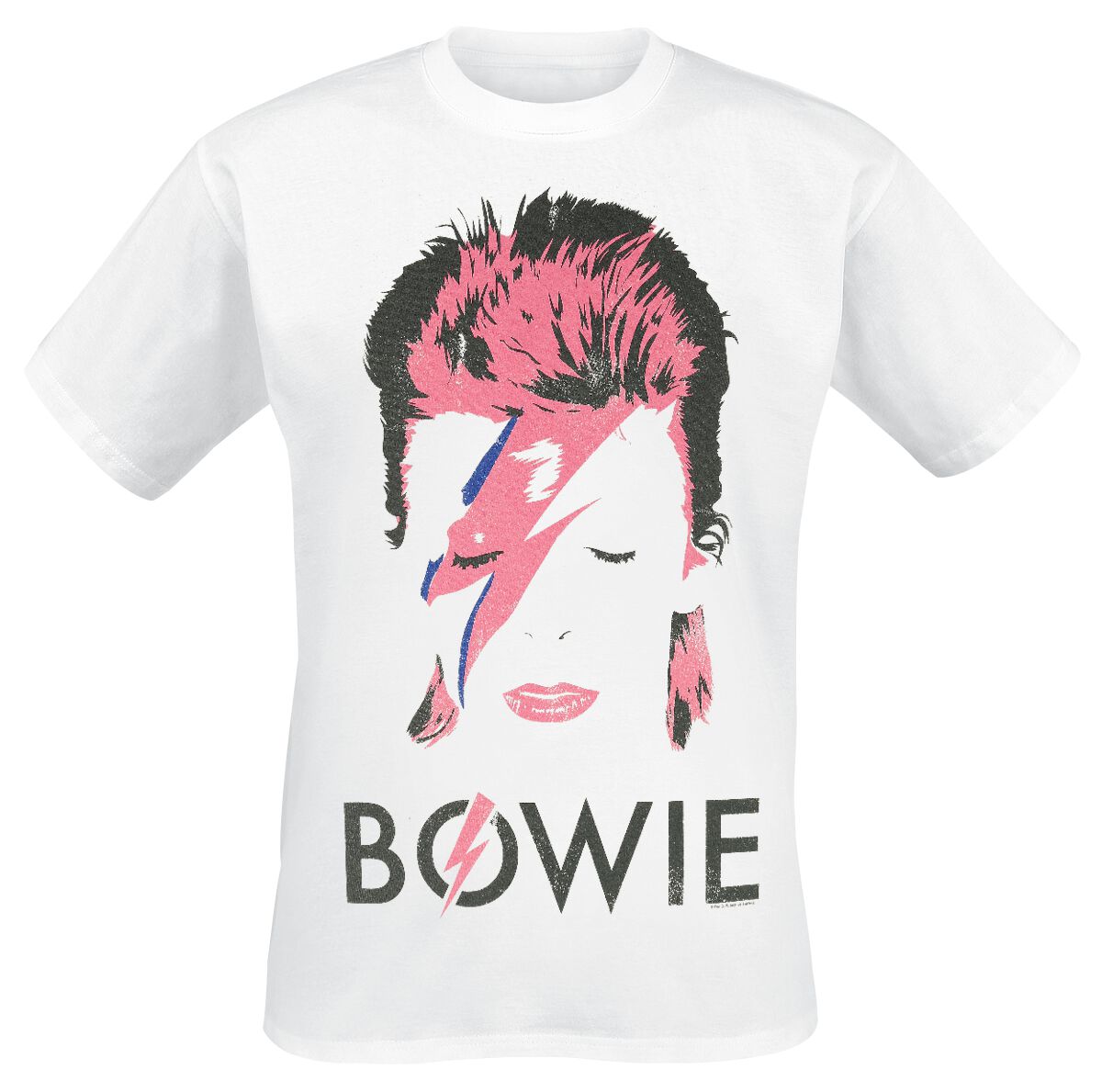 David Bowie T-Shirt Aladdin Sane Distressed S to XXL for Men white