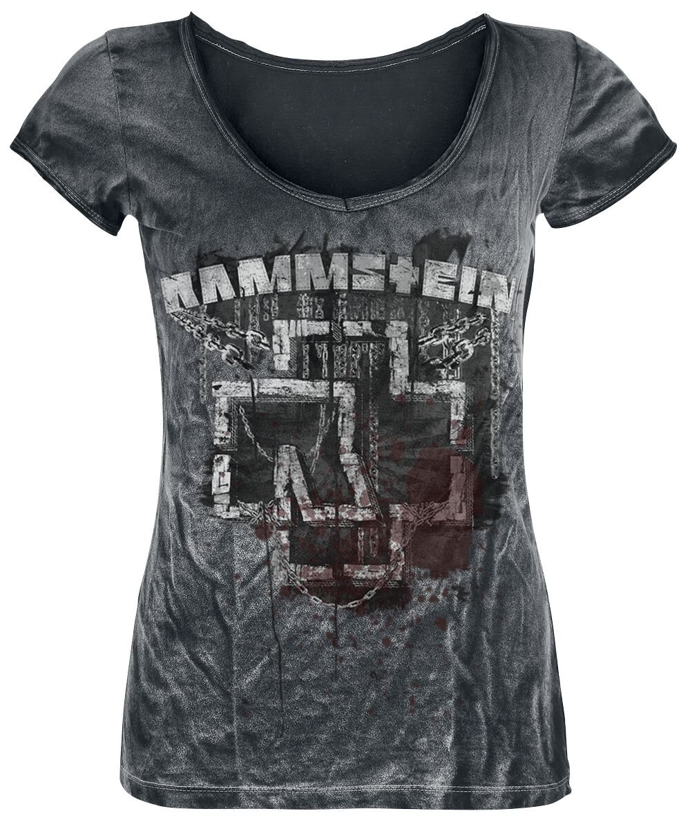Rammstein T-Shirt In Ketten L to 4XL for Women dark grey