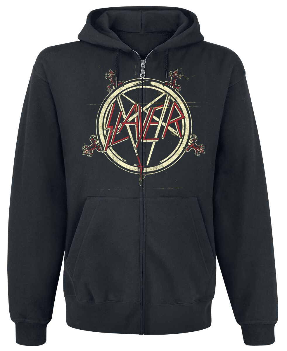 Slayer Hoodie Jacket Haunting S to L for Men black