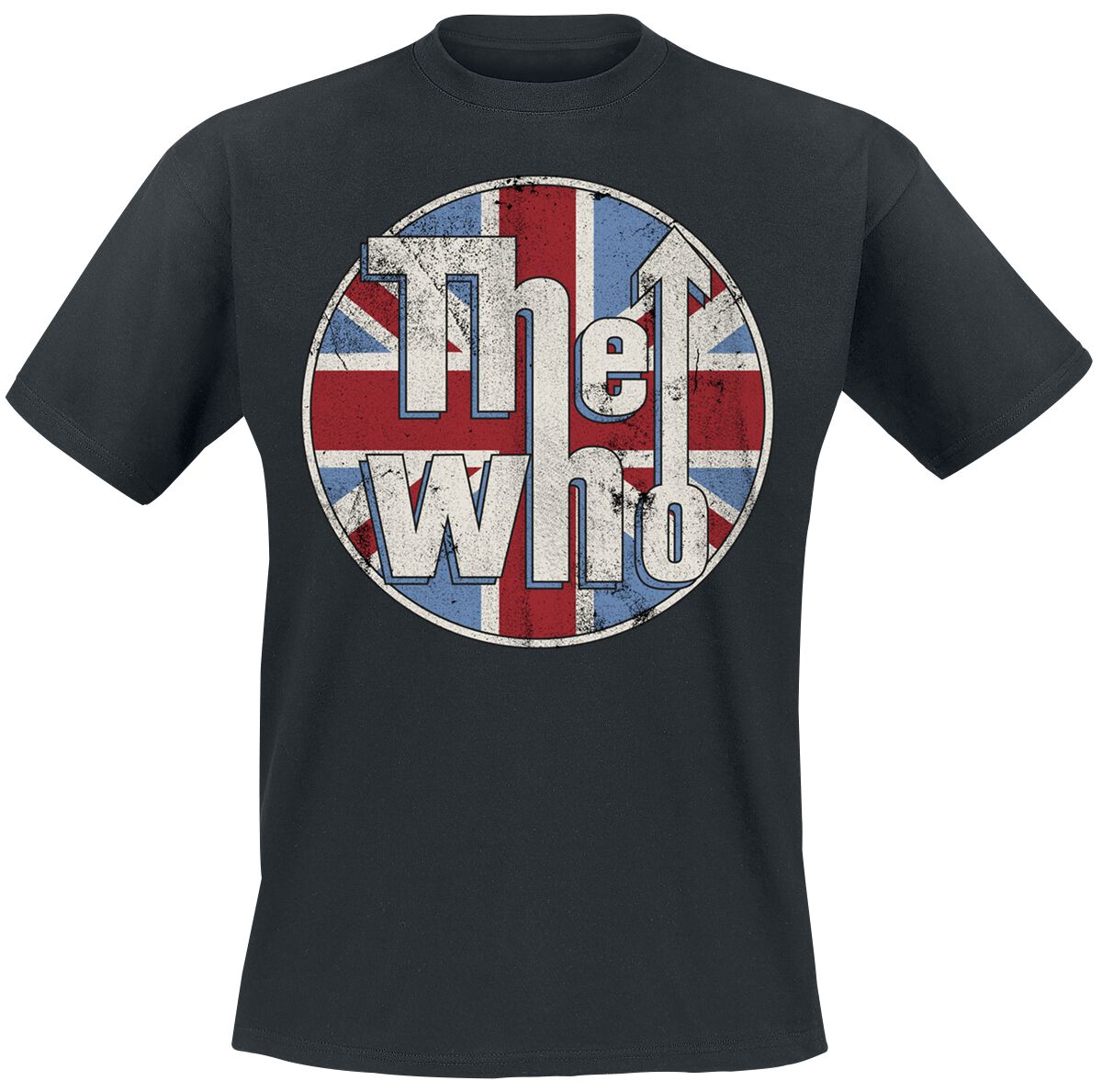 The Who T-Shirt Distressed Union Jack M to XXL for Men black