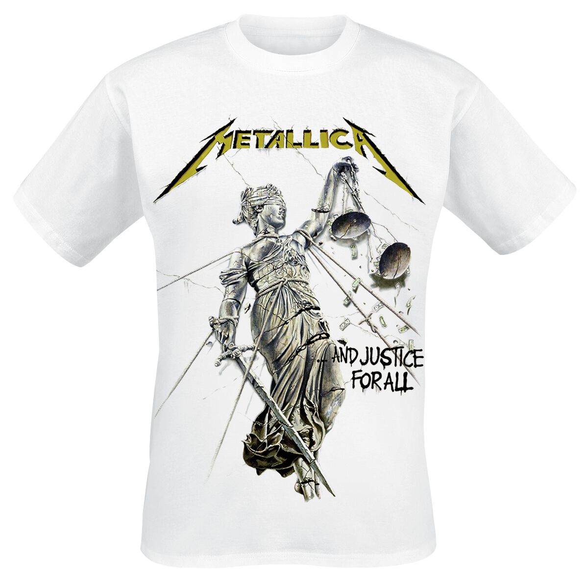 Metallica T-Shirt Justice S to XXL for Men white