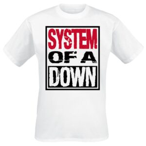 System Of A Down T-Shirt Triple Stack Box S to XXL for Men white