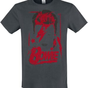 David Bowie T-Shirt Amplified Collection Aladdin Sane S to 3XL for Men charcoal