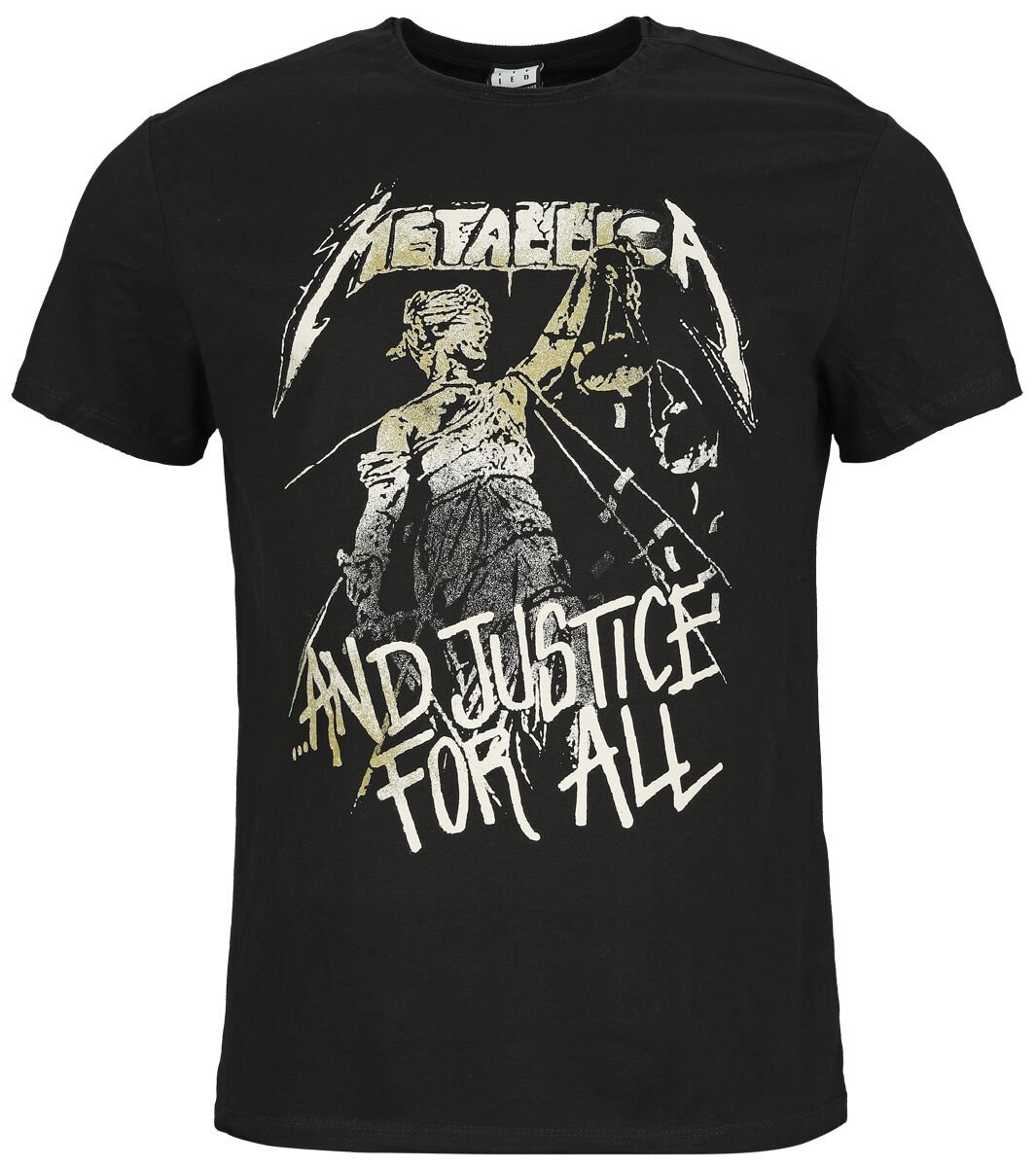 Metallica T-Shirt Amplified Collection And Justice For All S to 3XL for Men black