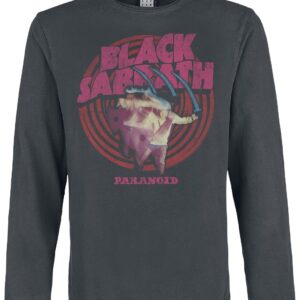 Black Sabbath Long-sleeve Shirt Amplified Collection Paranoid S to XL for Men charcoal