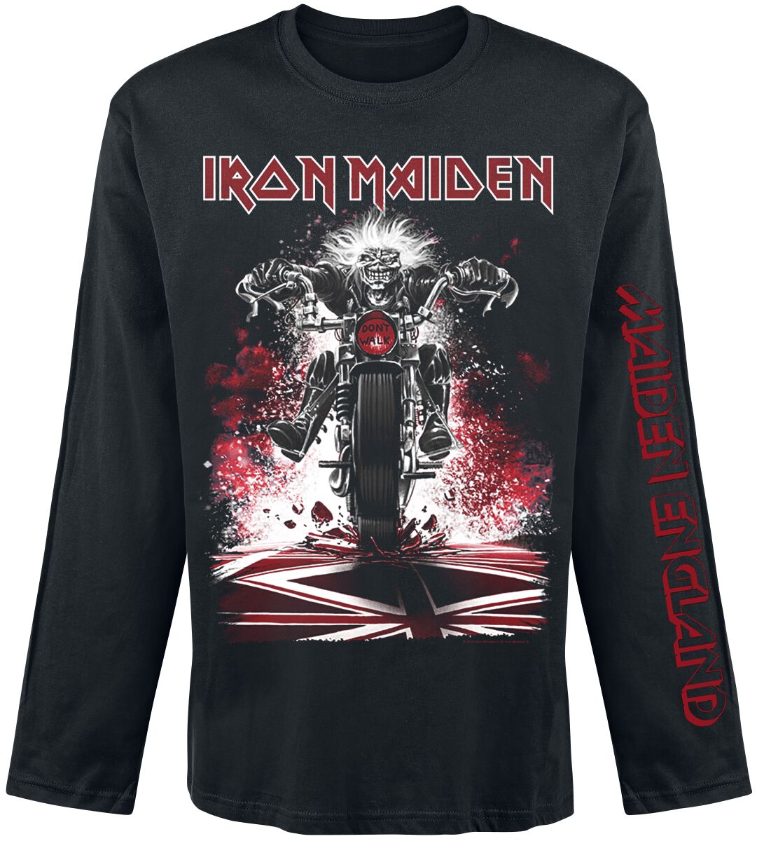 Iron Maiden Long-sleeve Shirt Eddie Bike S to XXL for Men black