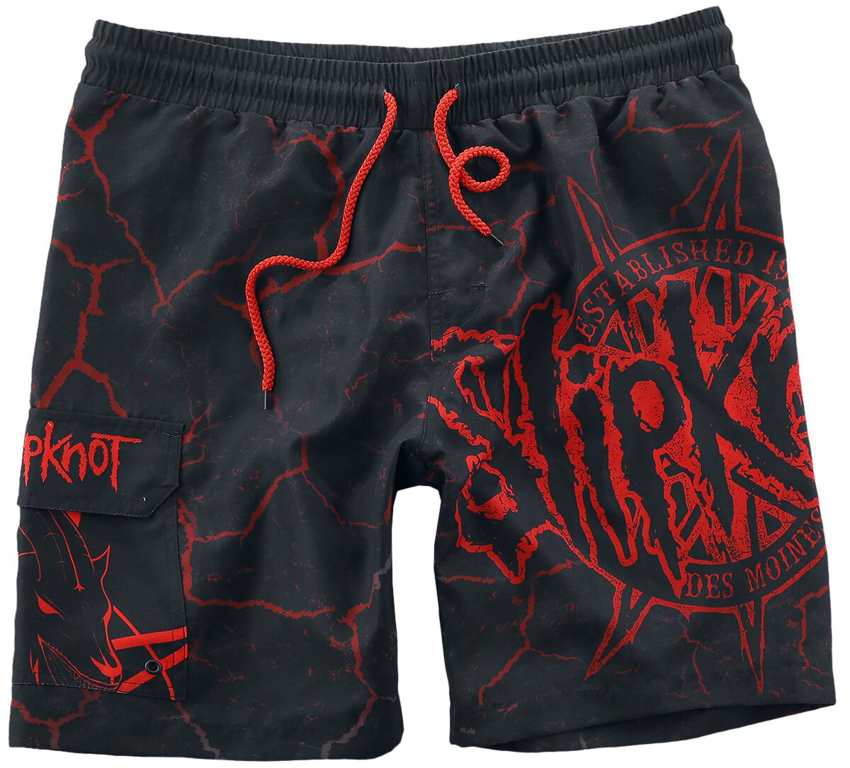 Slipknot Swim Shorts EMP Signature Collection M to XXL for Men black-red
