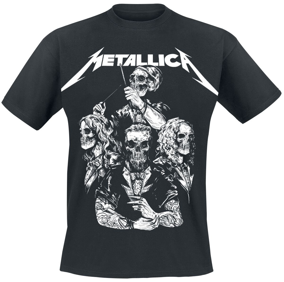 Metallica T-Shirt S&M2 Skull Tux S to XXL for Men black