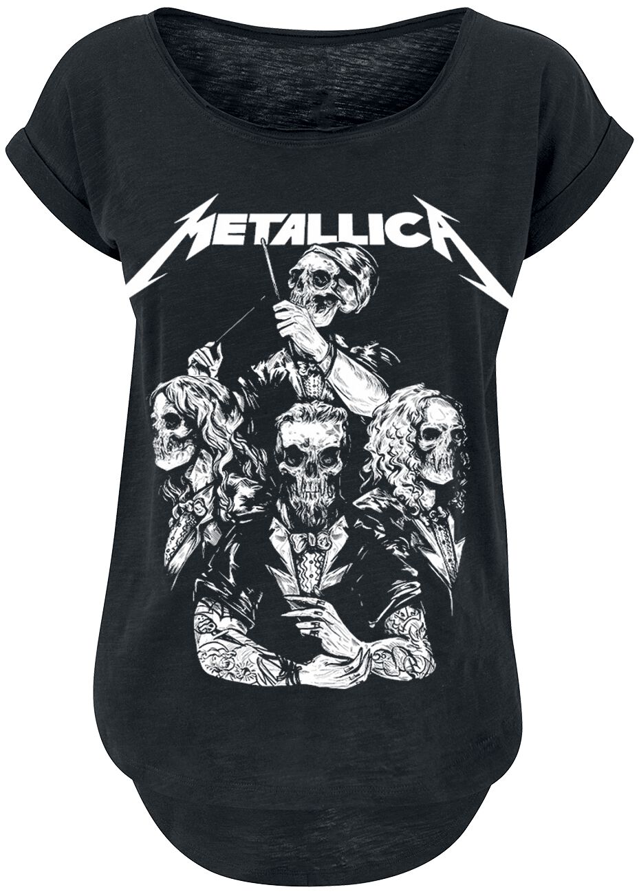 Metallica T-Shirt S&M2 Skull Tux S to XXL for Women black