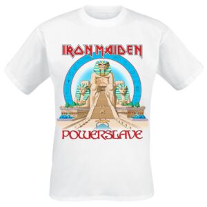 Iron Maiden T-Shirt Powerslave World Slavery Tour 1984-1985 S to XXL for Men white