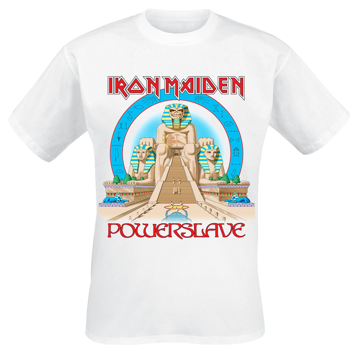 Iron Maiden T-Shirt Powerslave World Slavery Tour 1984-1985 S to XXL for Men white