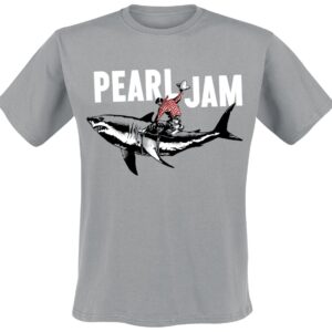 Pearl Jam T-Shirt Shark Cowboy S to XXL for Men grey