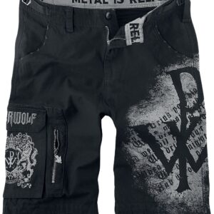 Powerwolf Shorts EMP Signature Collection M to 3XL for Men black-grey