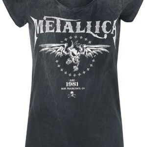 Metallica T-Shirt Biker S to 4XL for Women black-grey