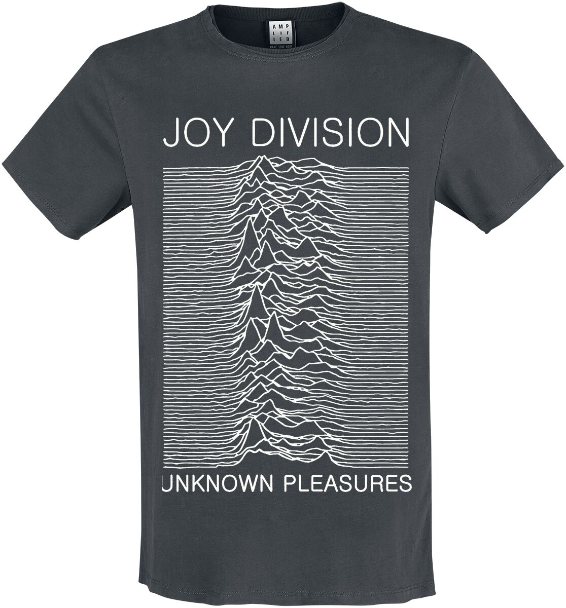 Joy Division T-Shirt Amplified Collection Unknown Pleasures S to XXL for Men charcoal