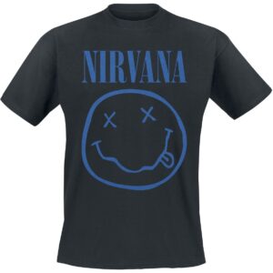 Nirvana T-Shirt Blue Logo S to XXL for Men black
