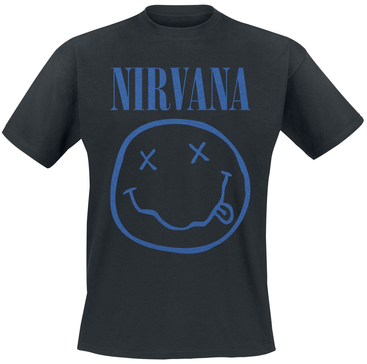 Nirvana T-Shirt Blue Logo S to XXL for Men black
