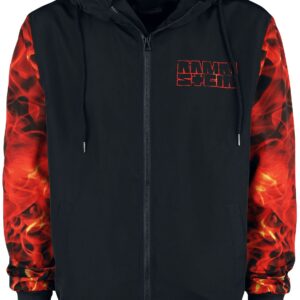 Rammstein Windbreaker Logo S to 5XL for Men black-red