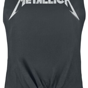 Metallica Top Amplified Collection White Logo S to XL for Women charcoal
