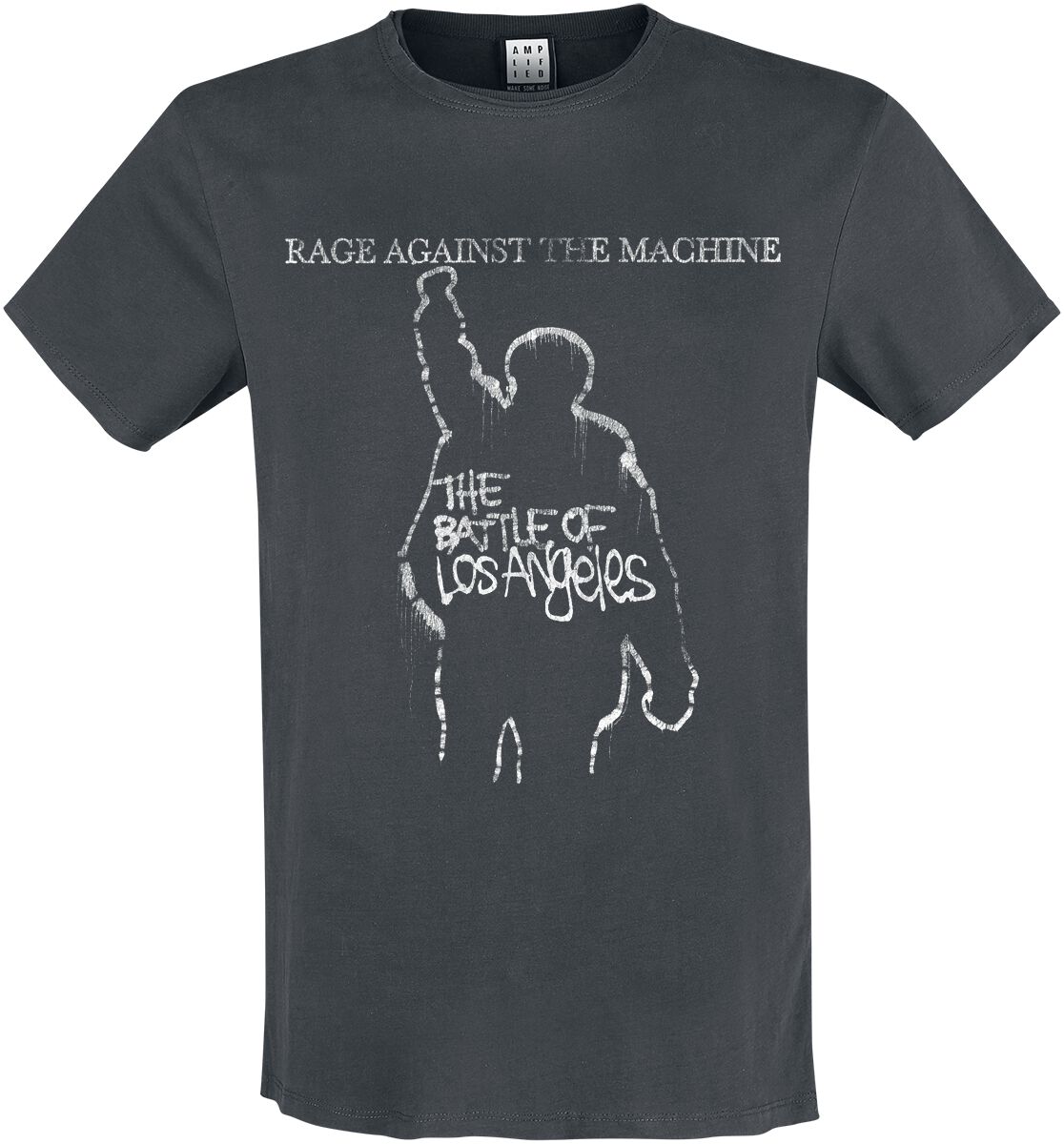 Rage Against The Machine T-Shirt Amplified Collection The Battle Of LA S to 3XL for Men charcoal
